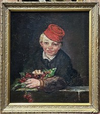 Antique 19th Century Oil Painting on Hardboard, Fine Art, Hand Made, Framed