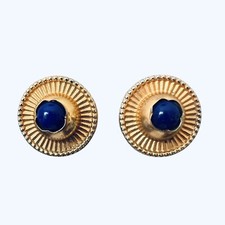 Boucle d’oreille -clip -chic -mode -couture -1930 -vintage -art déco - Bleu