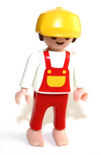 PLAYMOBIL 3751 9990 ENFANT GARCON SALOPETTE ROUGE FERMIER CLAPIER LAPINS