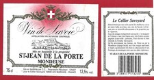 121-53 Etiquette Vin de SAVOIE MONDEUSE St Jean de la Porte Cave Coop. CRUET