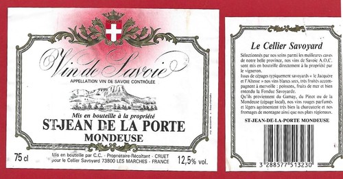 121 etiquette vin - de, savoie