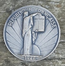 RARE MÉDAILLE   ASSEMBLÉE NATIONALE CONSTITUANTE  1946 EN ARGENT M .DELANNOY