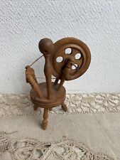 Ancien Petit Rouet Bois Miniature Deco Santon Vintage