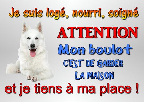 Plaque attention chien - au,