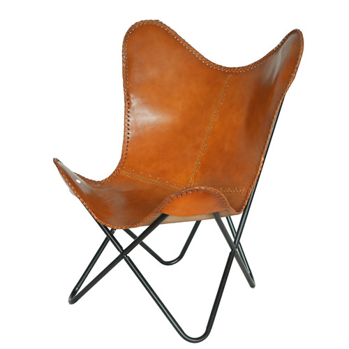 Chaise papillon cuir - chaise,