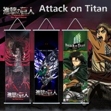 Tableau attack on titan toile imprimée avec cadre déroulant 70×25cm eren mikasa 