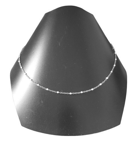 Collier perle noir acier