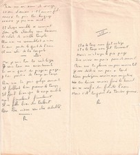 Jacques BREL - Manuscrit