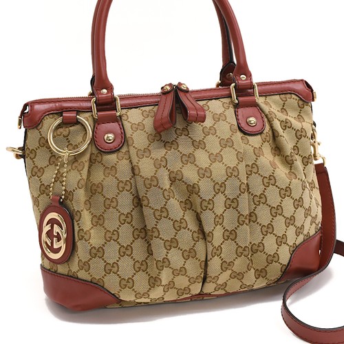 Sac main gucci canvas - sac, gg