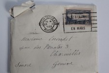 Enveloppe France timbre poste aérienne 1f50 vignette tuberculose 1938 (54412)
