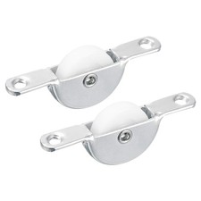 25 mm Glissement Porte Nylon Poulie Meuble Rouleau roues 2pcs, Blanc Argent