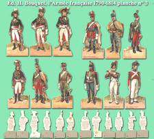 Editions H. Bouquet, l’Armée française 1790-1814 planche n°3, 12 chromos carton
