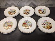 12 anciennes assiettes à fromage Orchies Moulin des Loups