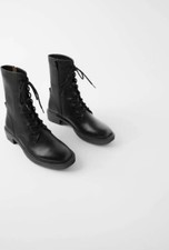 Zara low heeled leather ankle