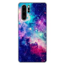 Coque en silicone imprimée compatible Huawei P30 Pro Galaxie Bleue