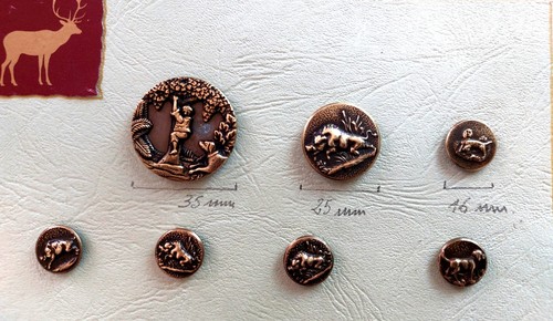 Lot boutons anciens - 7, chasse