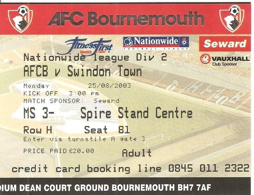 Billet match bournemouth - de,