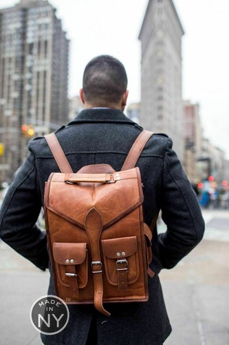 Sac dos cuir fait main - à,