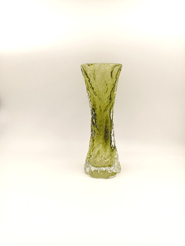 Vase verre givré vert - en,