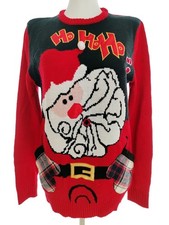 ⭐ MERRY CHRISTMAS Pull de Noël Étoile pour Femmes Broderie Rouge S Manches ⭐