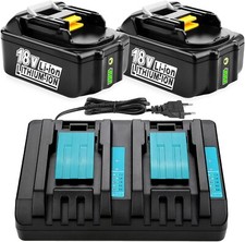 Energup 2 Pièces 5.0Ah 18V BL1850 Batterie + DC18RD Chargeur pour Makita 18V Bat