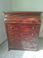 COMMODE de Toilette ancienne dite  de  "Chemin de Fer", bois Acajou.