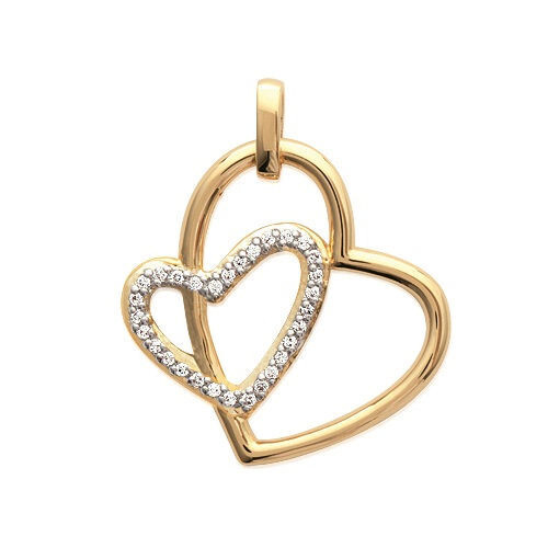 Pendentif forme coeur - forme, double