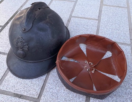 Ww1 coiffe intérieure cuir - coiffe, en