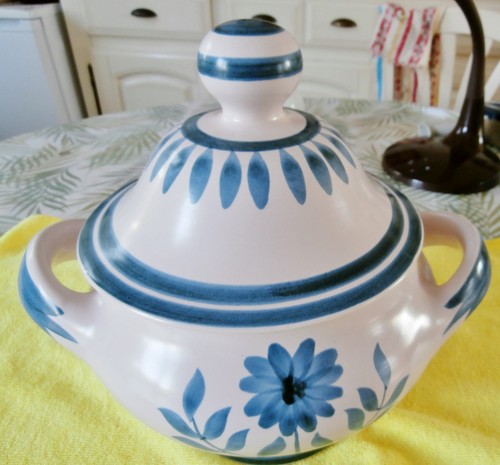 Vintage soupière faïence - soupière,