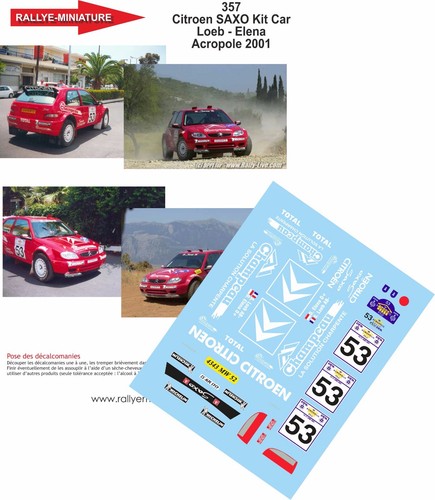 Decals ref 0357 citroen - 1/43,