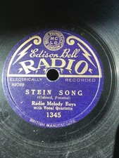 78 rpm- 8" - RADIO MELODY BOYS - Stein song - EDISON BELL RADIO 1345