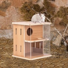 Maison En Bois Pour Hamster, Jouet à 2 Niveaux Pour Chinchillas, Souris Et