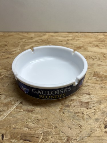 Cendrier blanc bleu - cendrier, gauloises