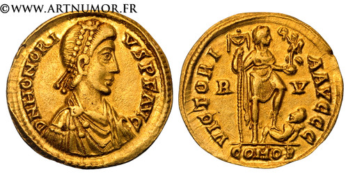 Honorius solidus ravenne - honorius, solidus,