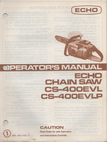 Echo chain saw - echo, operator"s