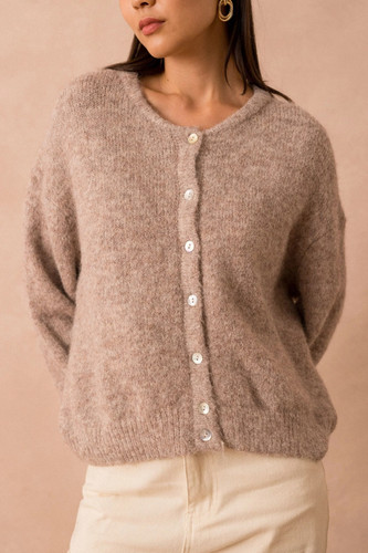 Gilet beige femme boutons - beige,