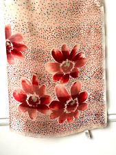 Magnifique Foulard Laura Ashley Carré de Soie Fleur Rouge Rose pêche 89 x 89cm !