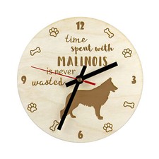 Malinois chien de berger belge horloge en contreplaqué Art-Dog