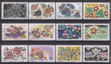 France 2025:12 timbres du Carnet- Fleurs brodées -oblitérés