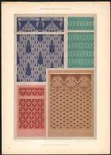 1900 Lithographie Décoration murale moderne Gustav Rossmann Motifs Art nouveau