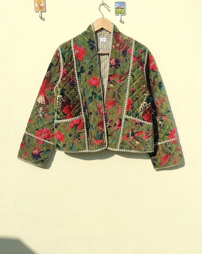 Veste suzani oiseau vert - veste,