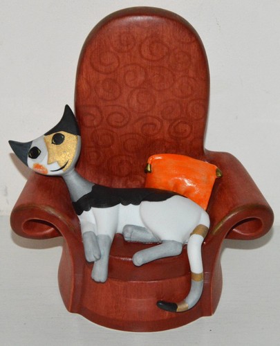 Statuette boite musique chat - statuette,