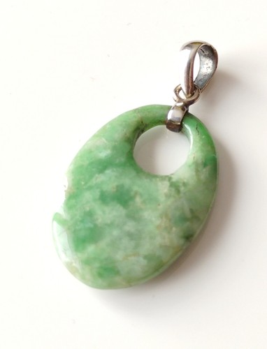 Pendentif jade argent - pendentif, en