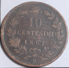 10 centesimi Victor Emmanuel II 1867 H  Italie Italy - 690375