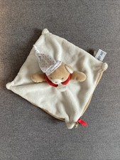 Doudou plat ours blanc beige