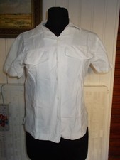 Chemisier coton blanc manches courtes BLANC DU NIL T.1 38/40