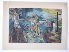 Edy LEGRAND MOÏSE Litho originale Bordeaux Orphée Lyre Bible Dieu Mt Horeb 