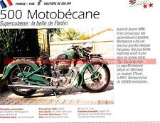 MOTOBECANE 500 SuperCulasse ( Super Culasse ) 1938 Fiche Moto 000217