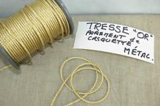 +1950? 1 m TRESSÉ OR  PAREMENT DE CASQUETTE Aviation?️GOLDEN BRAID RING CAP