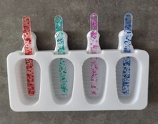 Moule à Glace en Silicone pour 4 glaces, bâtonnets en acrylique offerts  G47